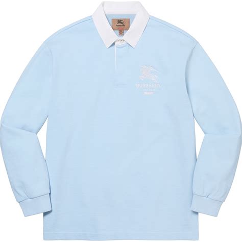 supreme x burberry rugby shirt|Supreme Burberry Rugby Pale Blue Men's .